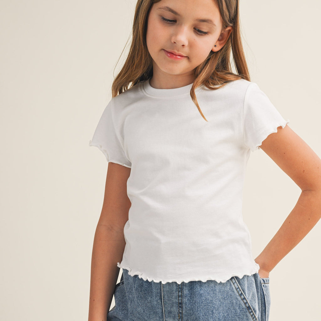 "❤︎" Baby Tee // white pink