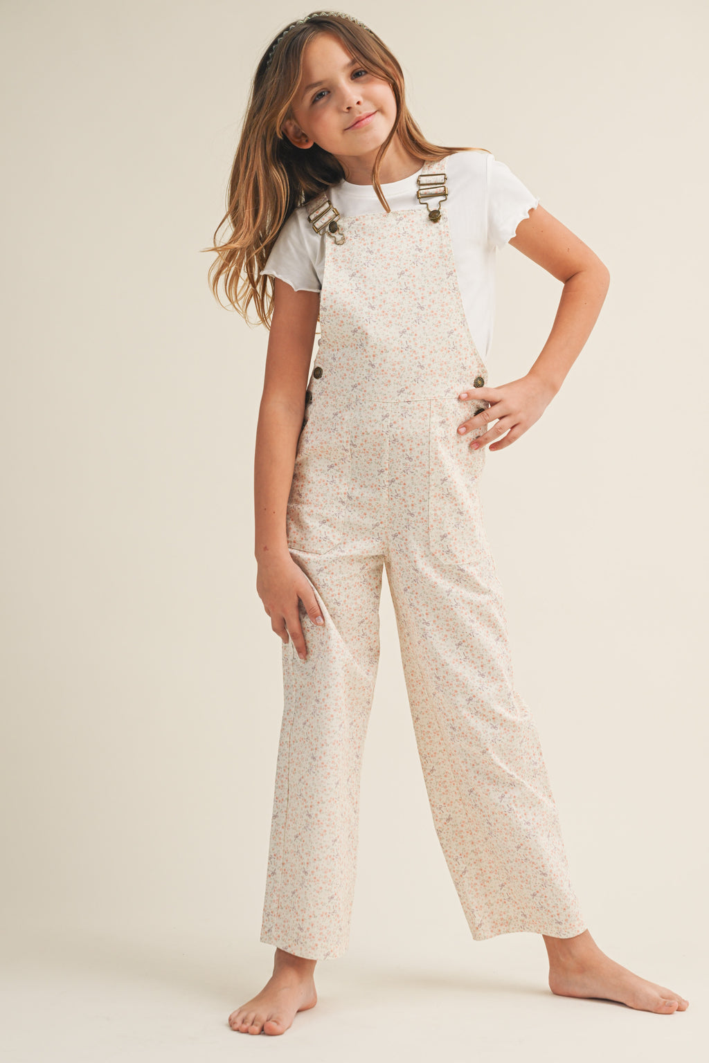 Wide Leg Cotton Overalls // ditsy floral