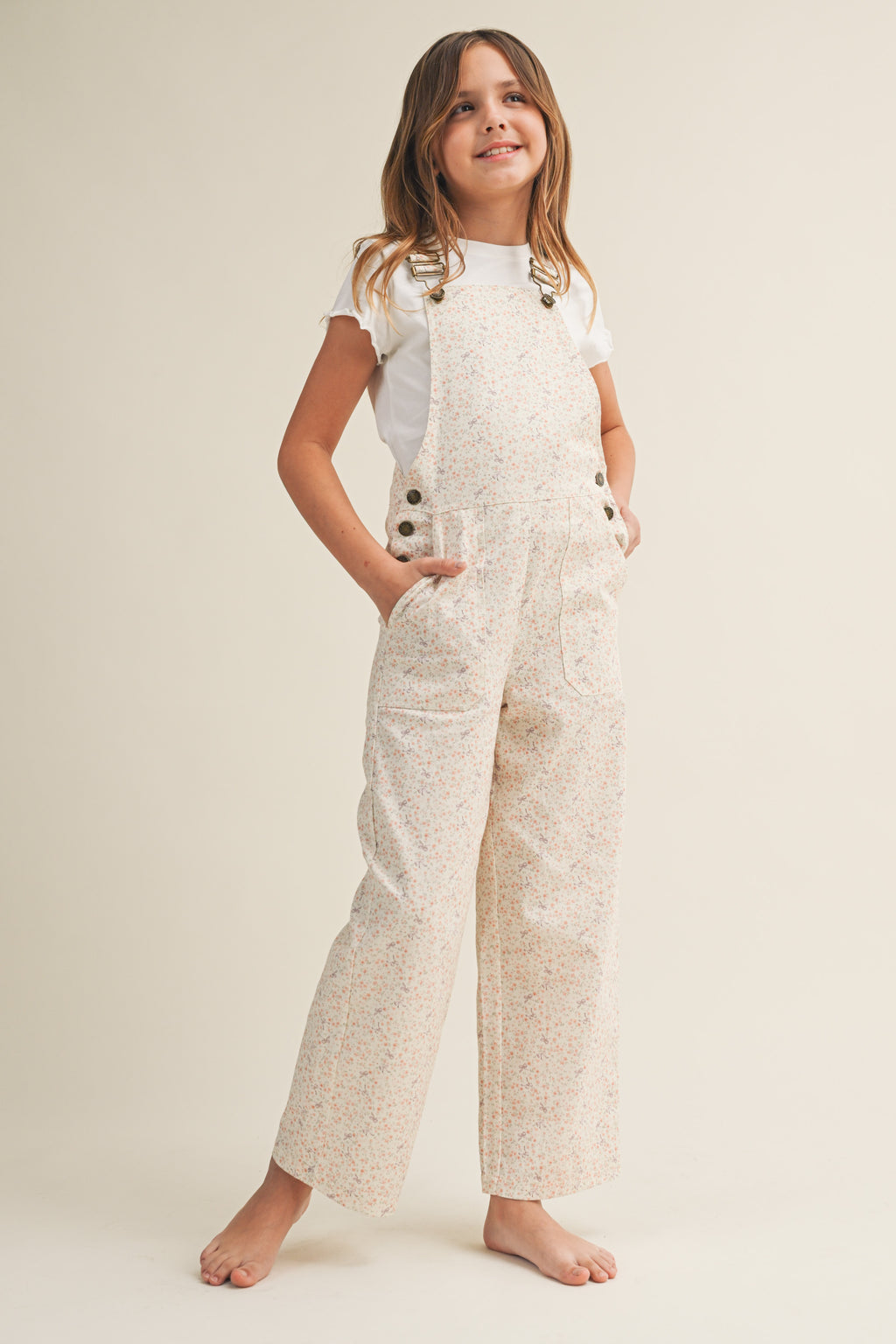 Wide Leg Cotton Overalls // ditsy floral
