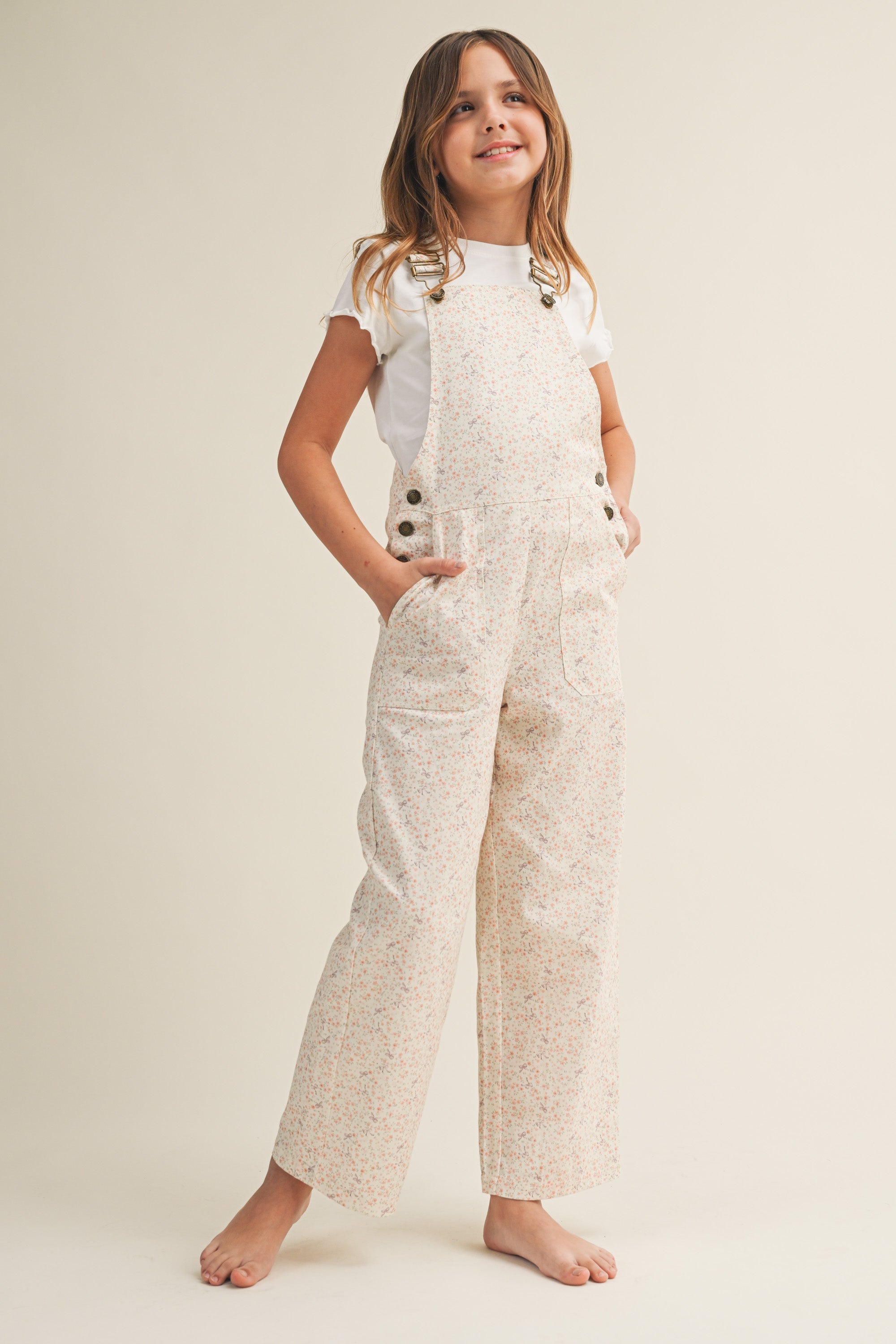 Wide Leg Cotton Overalls // ditsy floral