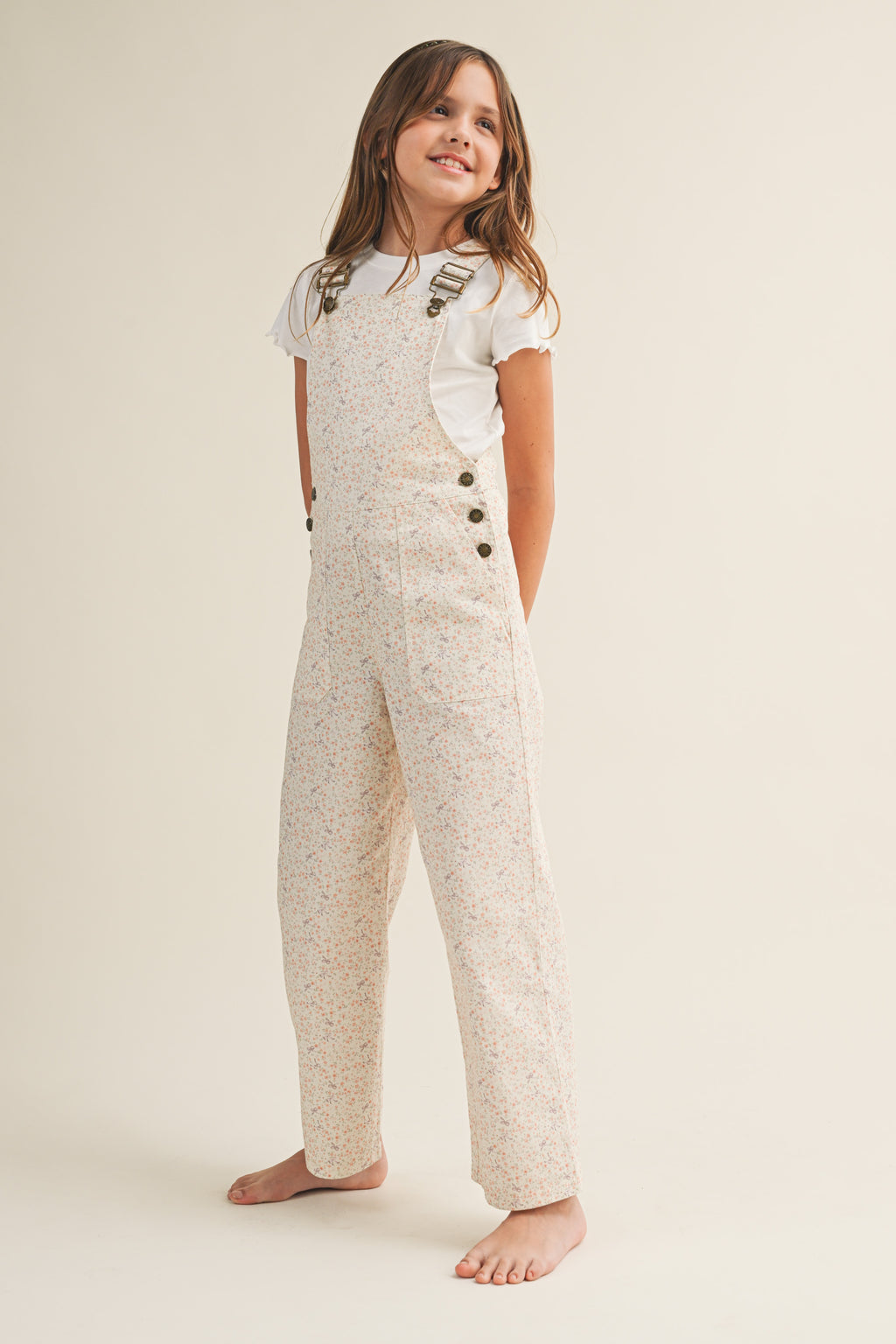 Wide Leg Cotton Overalls // ditsy floral