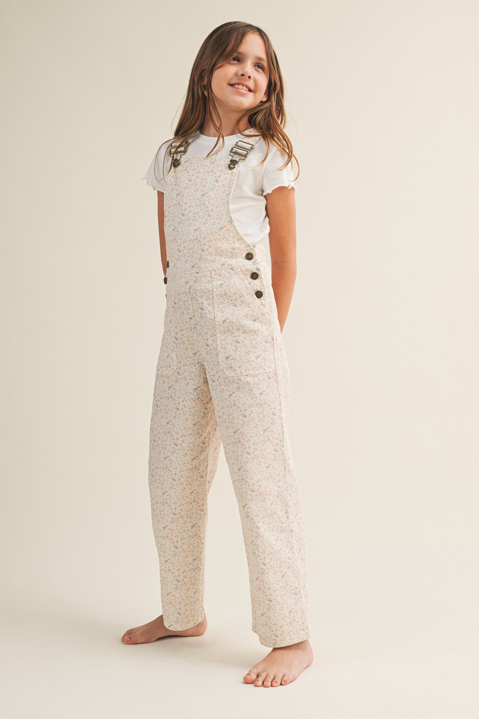 Wide Leg Cotton Overalls // ditsy floral