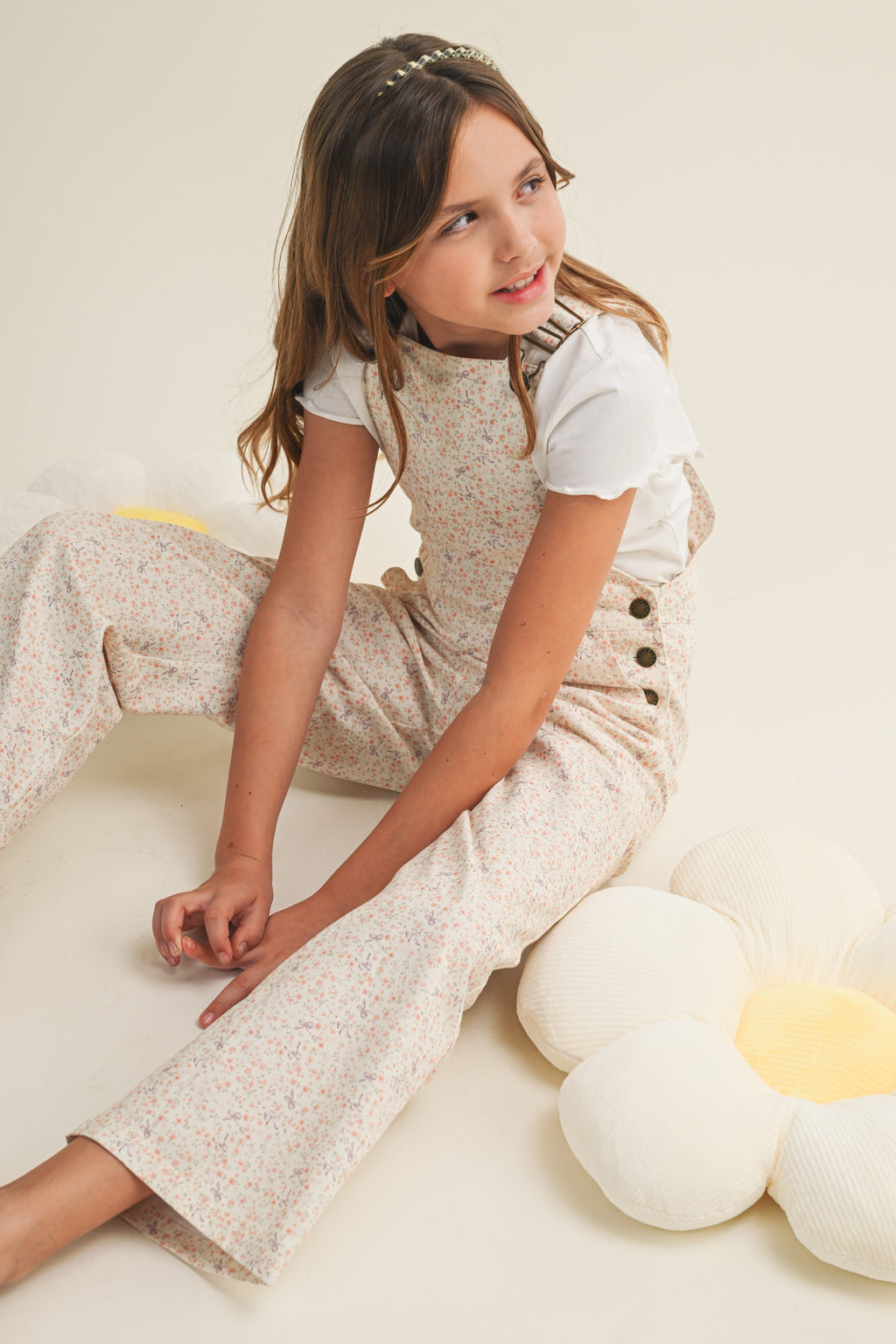 Wide Leg Cotton Overalls // ditsy floral