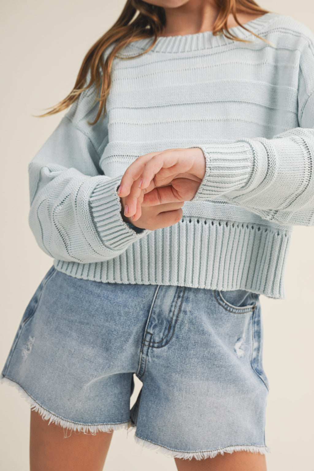 Everyday Cotton Sweater // light blue