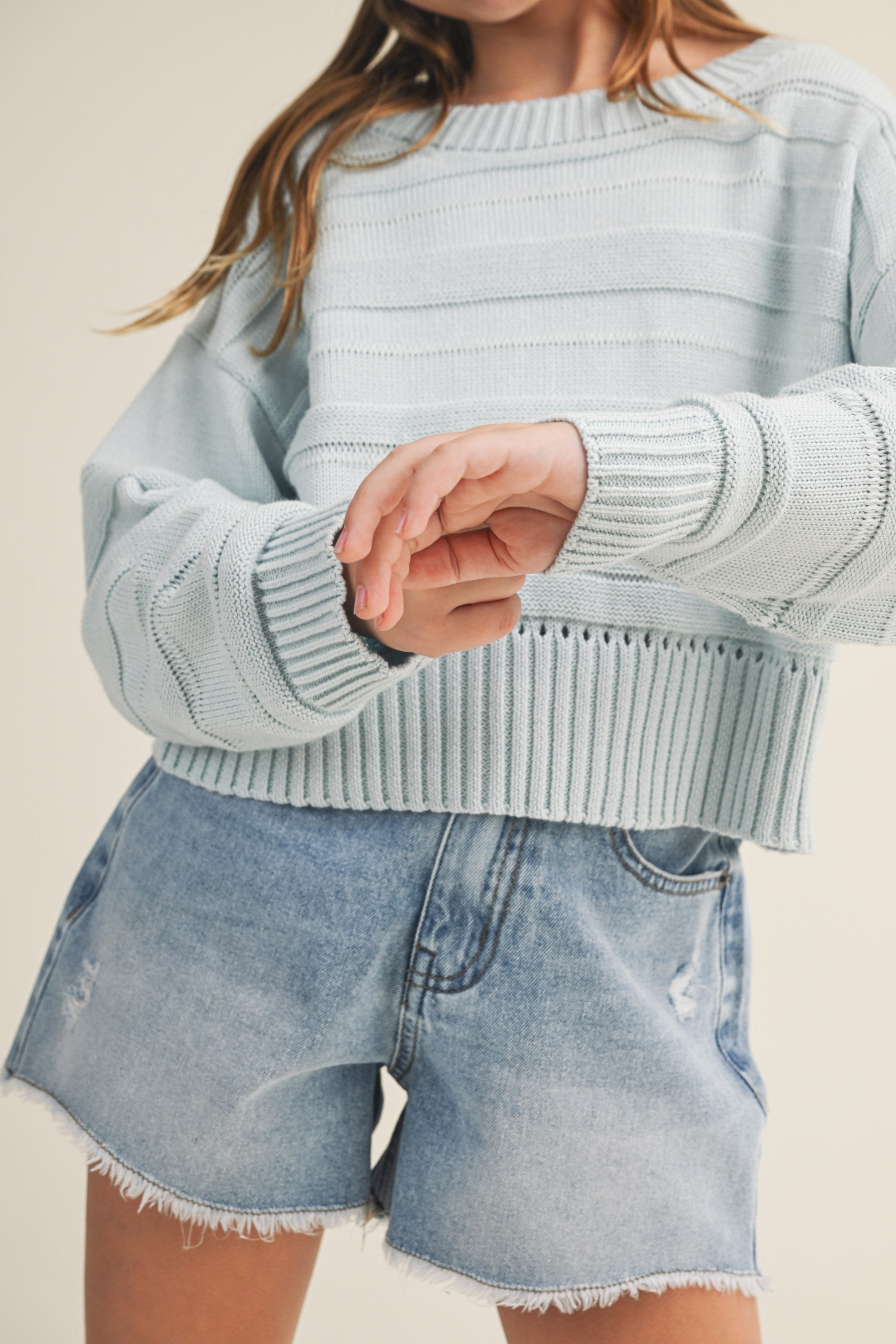 Everyday Cotton Sweater // light blue