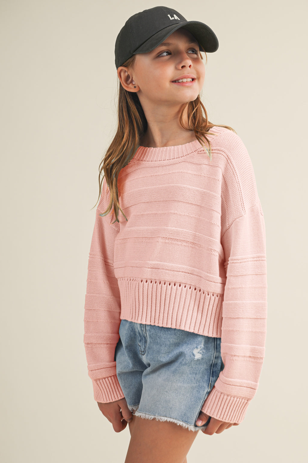 Everyday Cotton Sweater // light pink