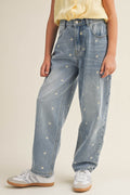 Embroidered Barrel Jeans // wild daisies