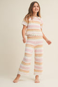Pointelle Top & Pant Set // multi stripes