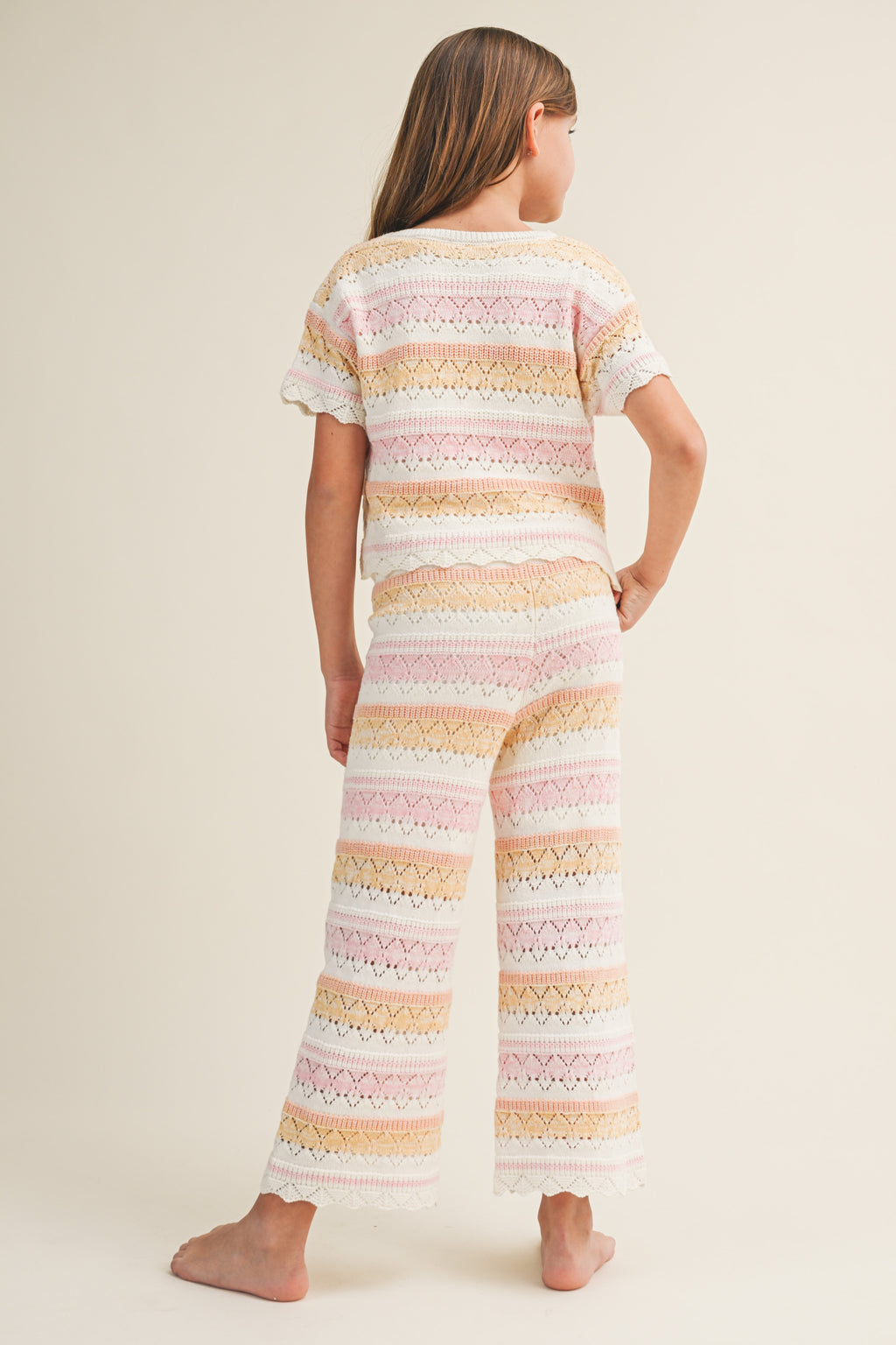 Pointelle Top & Pant Set // multi stripes