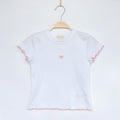 "❤︎" Baby Tee // white pink
