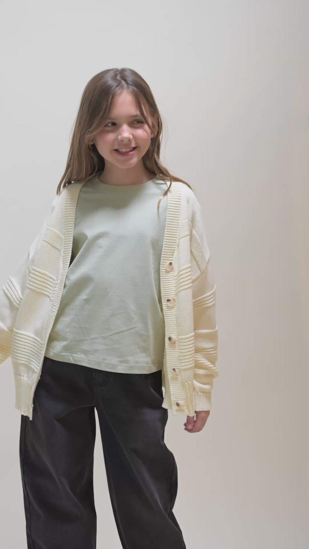 Everyday Cotton Cardigan // textured stripes